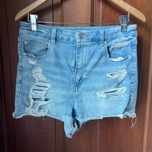 American Eagle women's size 12 curvy hi-rise shortie denim shorts